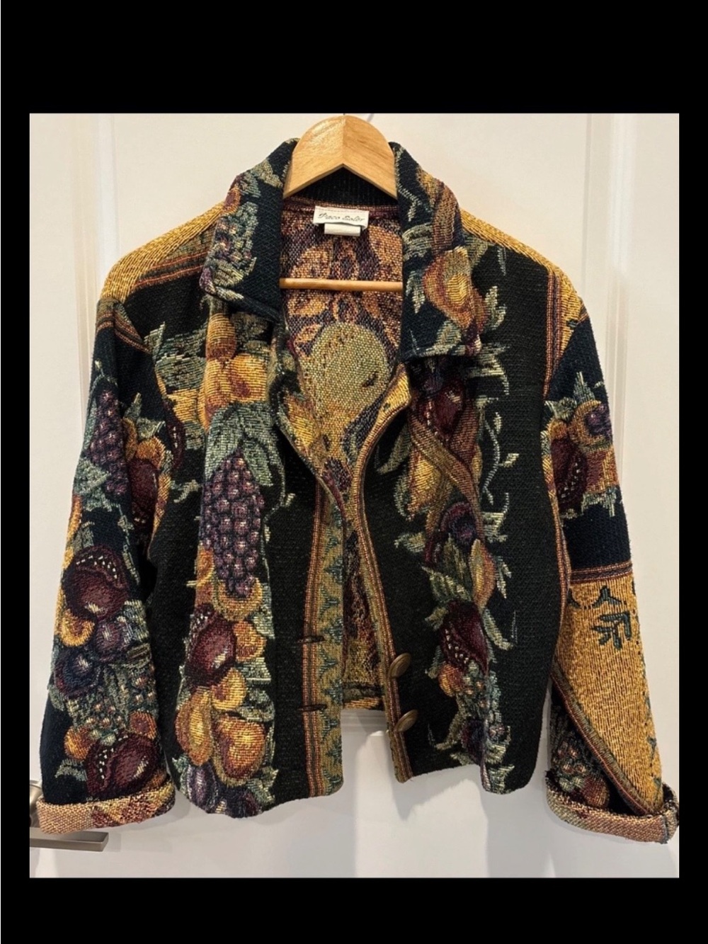 Vintage Paco Soler | Tapestry Jacket Tuscan Fruit Blazer Sz S/M Art Wear